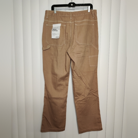 NWT S.O.N.G. tan high rise Carpenter pants size 15/32 - Picture 2 of 3